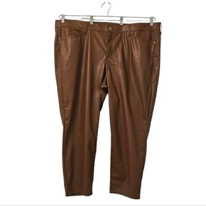 Brown Torrid Women's Perfect Skinny Faux Leather Mid Rise Pants